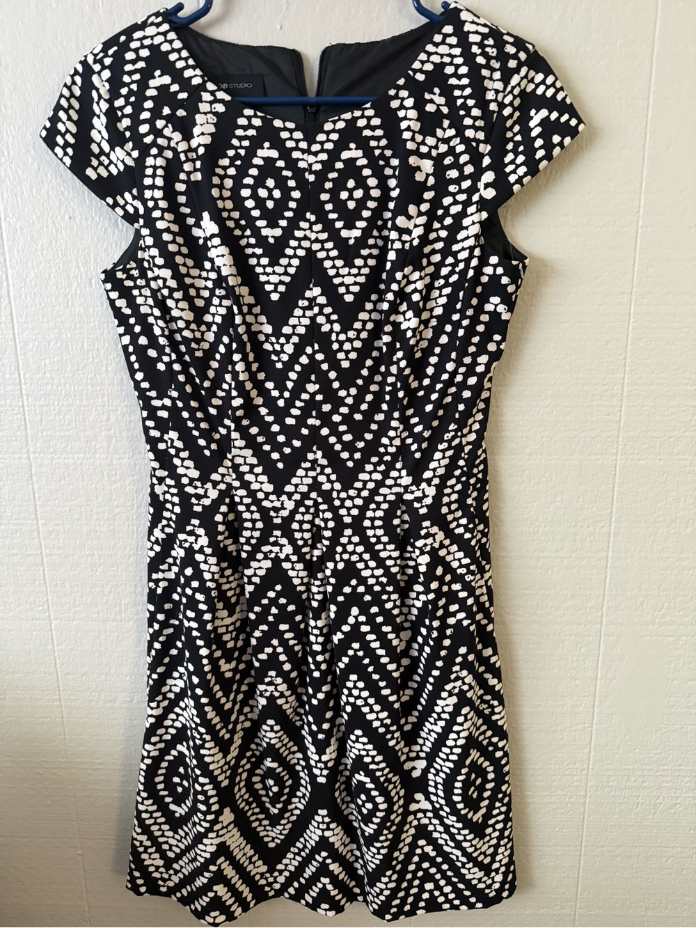 AB Studio Black and White Geometric Dot Dress
